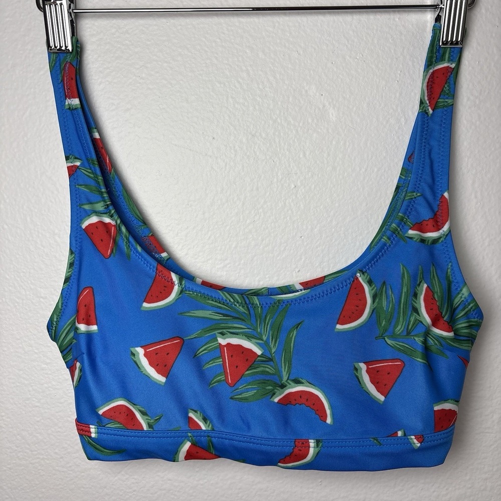 Old Navy Women's XS ~ Blue Watermelon Swimsuit Bikini Top Scoop Neck